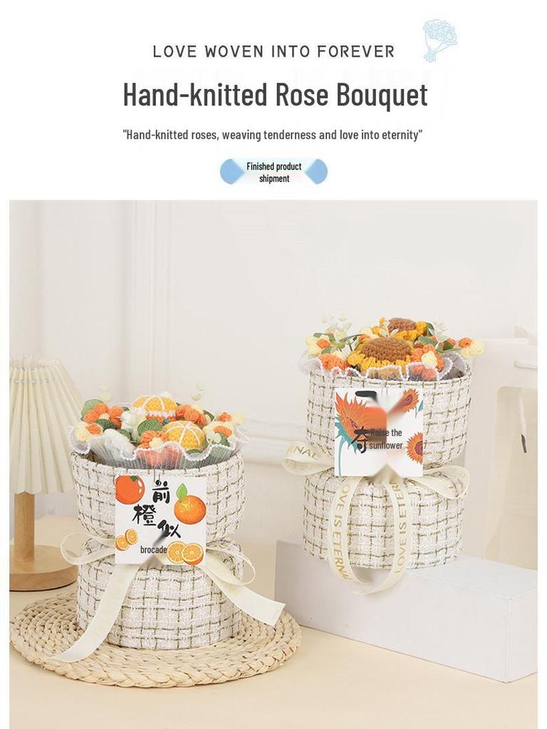 Sunflower Knitted Bouquet: Inspirational Graduation Gift for Gaokao & Zhongkao