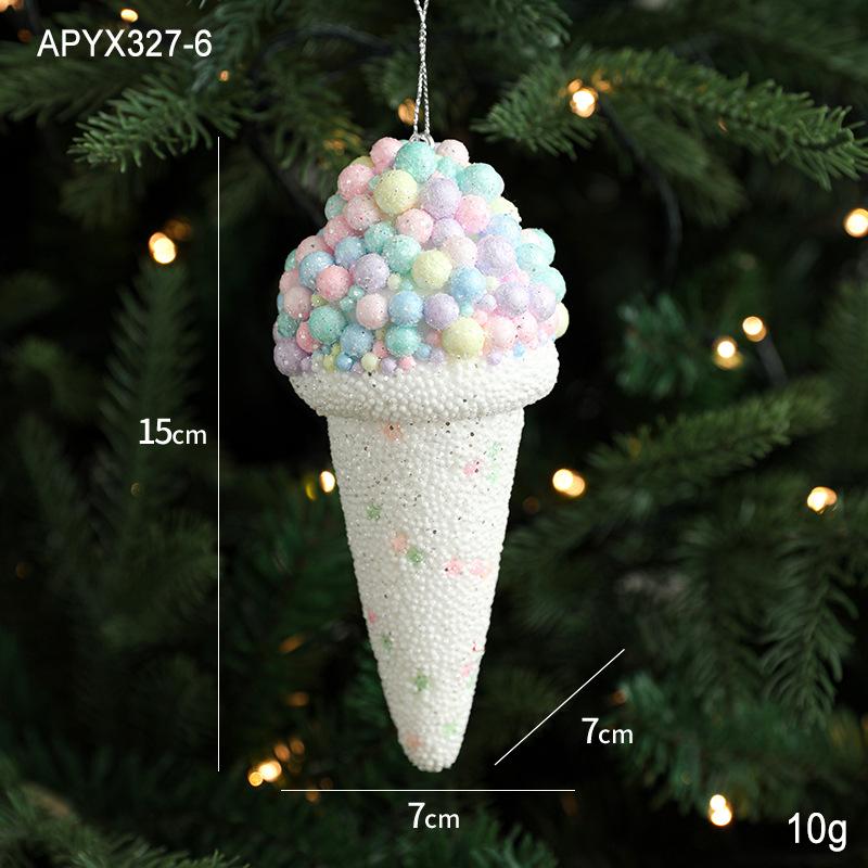 Creative Christmas Hanging Cute Ice Cream Pendant Navidad 2026 Christmas Decor Xmas Tree Decor New Year Gift Toys