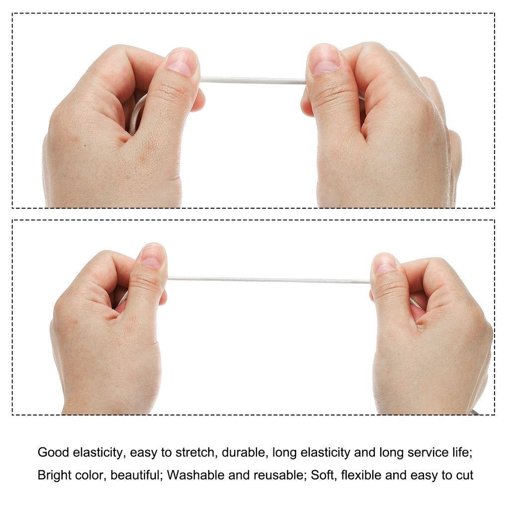 11 Yards Bungee Cord Elastic Cord Heavy Stretch String Rope 1/8"  for Crafting DIY Sewing Hook Straps Camping Tie Down Strap