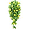 2 Pack Artificial Teardrop Wreath, 15.7 Inch Realisric Greenery Teardrop Swag with Orange, Lemon, Peach,
