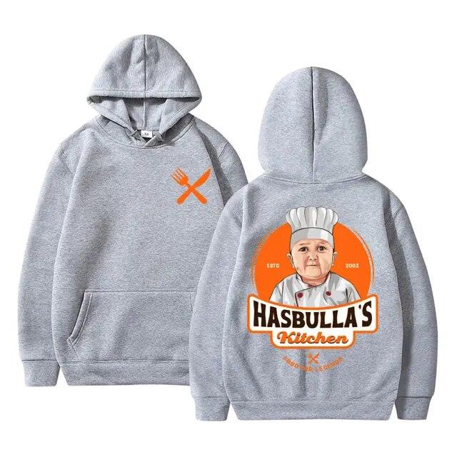 Lustiger Hasbulla Kitchen Fighting Meme Hoodie Unisex Damen Fleece Baumwolle Übergroßes Sweatshirt Unisex Damen Mini Khabib Blogger Hoodies