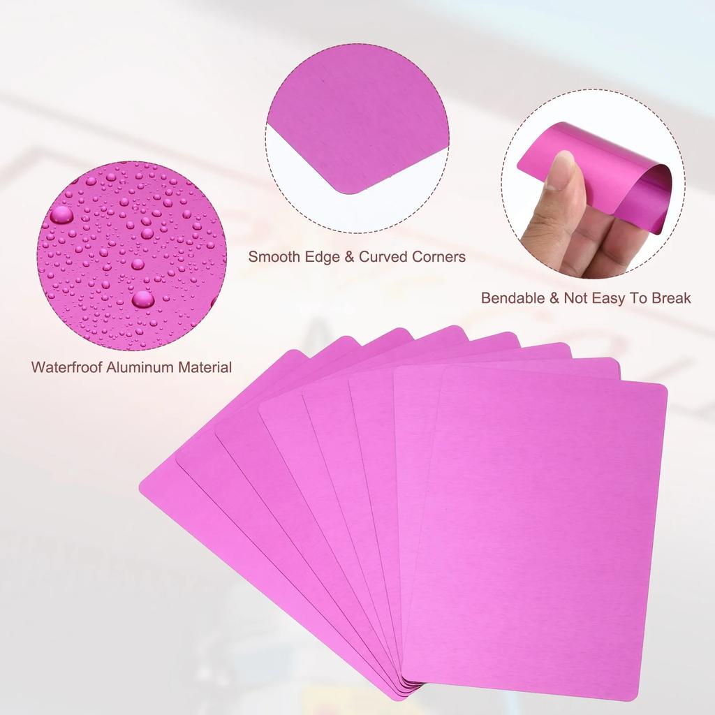 100/200/300Pcs Blank Metal Business Cards 0.21mm Thick 3.4x2.1 Inch Aluminum Laser Engrave Printable Name Card for Custom DIY