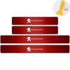 4Pcs Car Door Threshold Sill Carbon Fiber Sticker Protector Decal Accessories For Peugeot 107 2008 206 207 208 307 308 508 Wheel