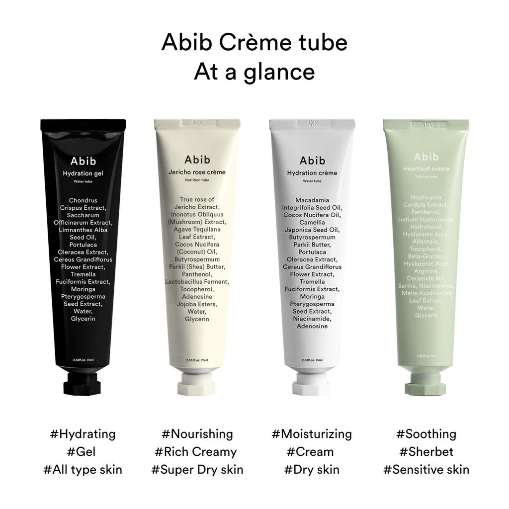 Abib Houttuynia Cream Calming Tube 75ml Abib Korean cosmetics Moisturizing Sensitive skin Acne