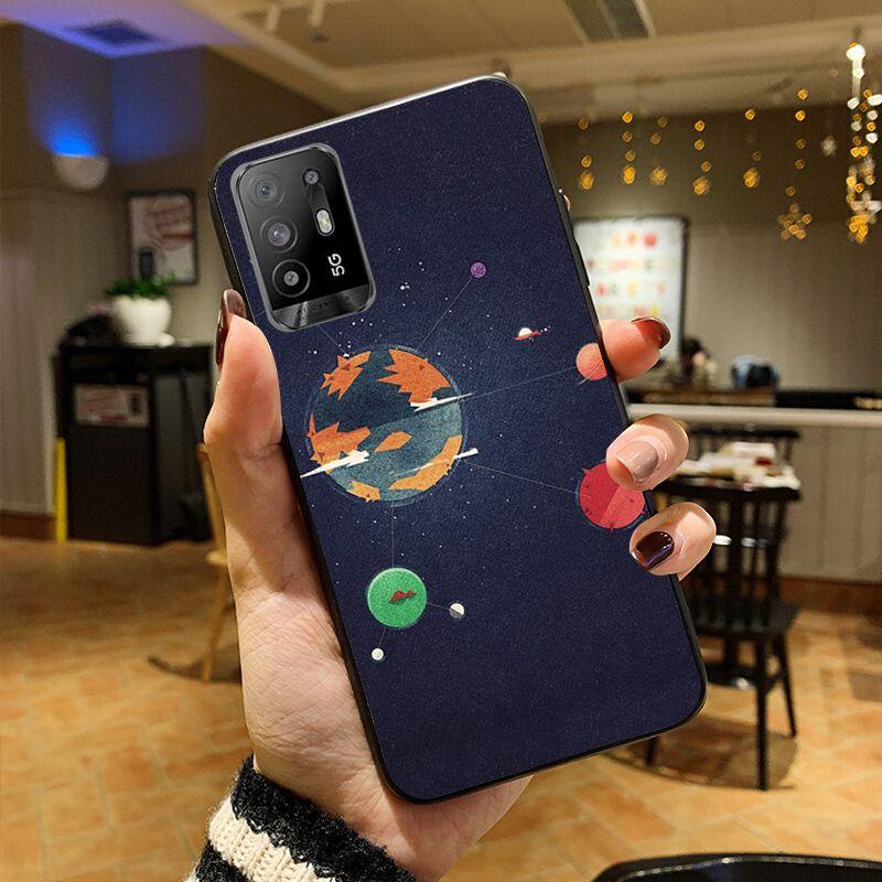 New Planet Space Pink Moon Spaceman Phone Cover For OPPO A74 A94 A3S A5S A9 A12 A15S A52 A53 A53S A72 A73 2020 A91 5G Case Coque