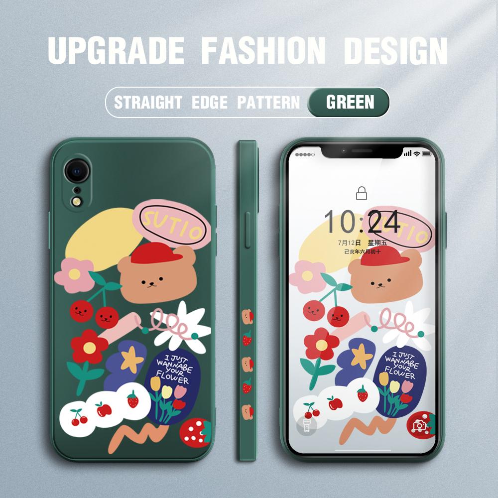 Cute Cartoon Bear Phone Case for Redmi Xiaomi POCO Note 10 Pro 9 9A 9T 10C 8 7 11 Lite 5G X3 M3 Square Edge Soft Full Camera Protect Soft TPU Cover