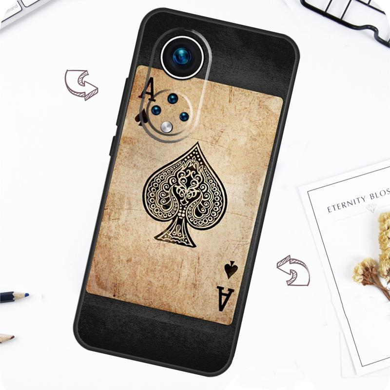 Ace of spades Poker Card Case For Honor Magic 7 Pro 5 6 Lite Honor 200 Pro 50 70 90 X8b X9a X8a X8 X9 X9c X9b Cover