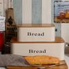Übergroße französische Bambusabdeckung Binaurale Brotdose Groß Klein Lagerung Rechteckiger verzinkter Eisenbehälter Organizer