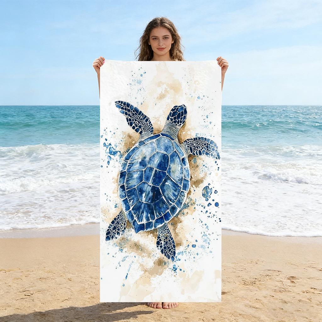 

1pc Sea Turtle Beach Towel Quick-drying Super Absorbent Suitable for Swimming Beach Pool Gym Family Travel Gift for Friends W30*H60(CM)