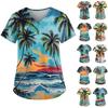 Women's Fashion Casual Leaf Print Pattern Top