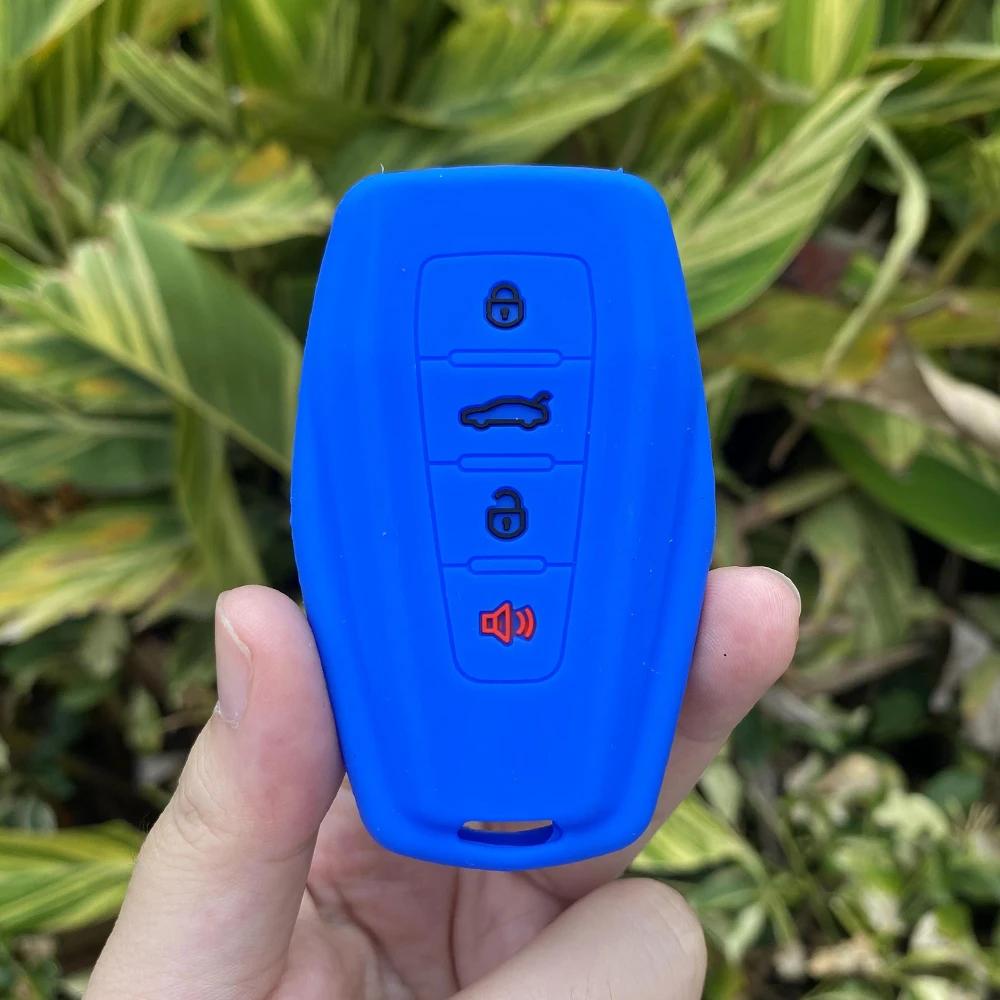 4 Buttons Silicone Rubber Car Key Cover Protect Case Shell Holder for Geely Coolray X6 Emgrand Global Hawk GX7 Remote Keychain