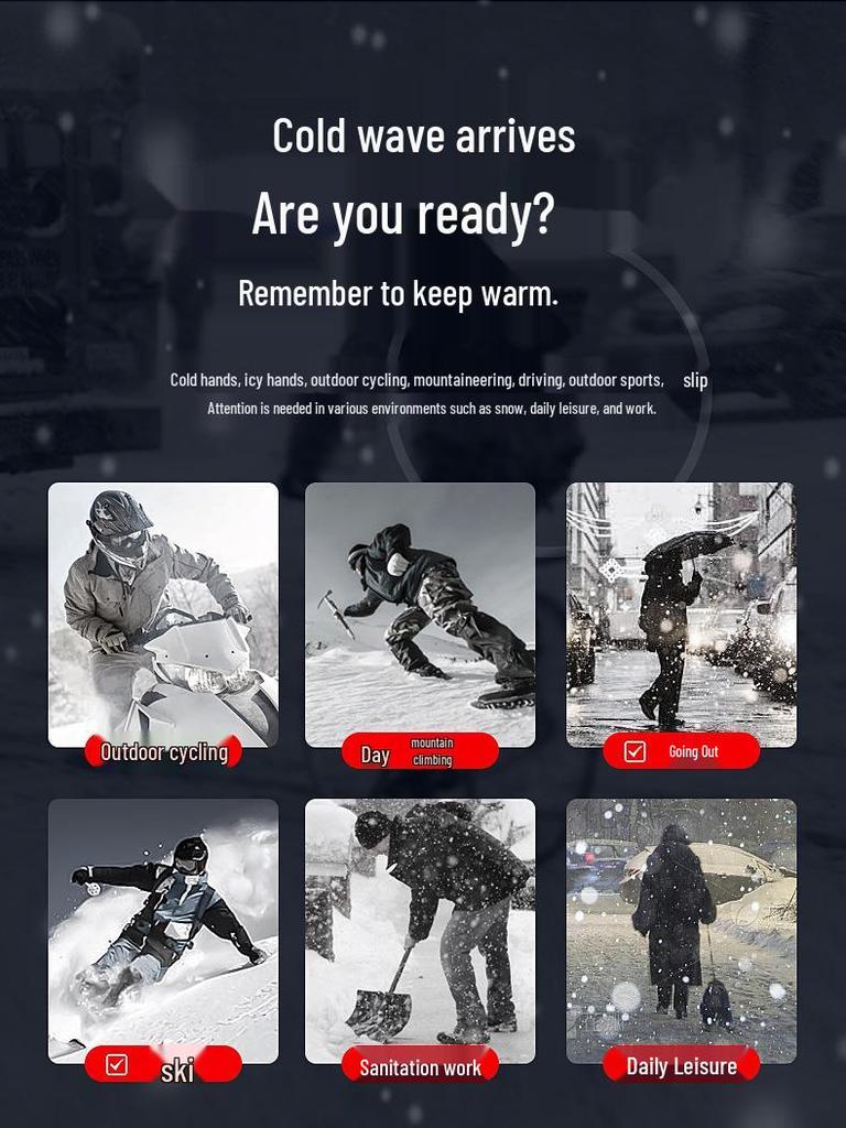 Unisex Windproof Heated Gloves for Outdoor Activities: Motorcycle, Electric Vehicle Riding, Skiing, and More.