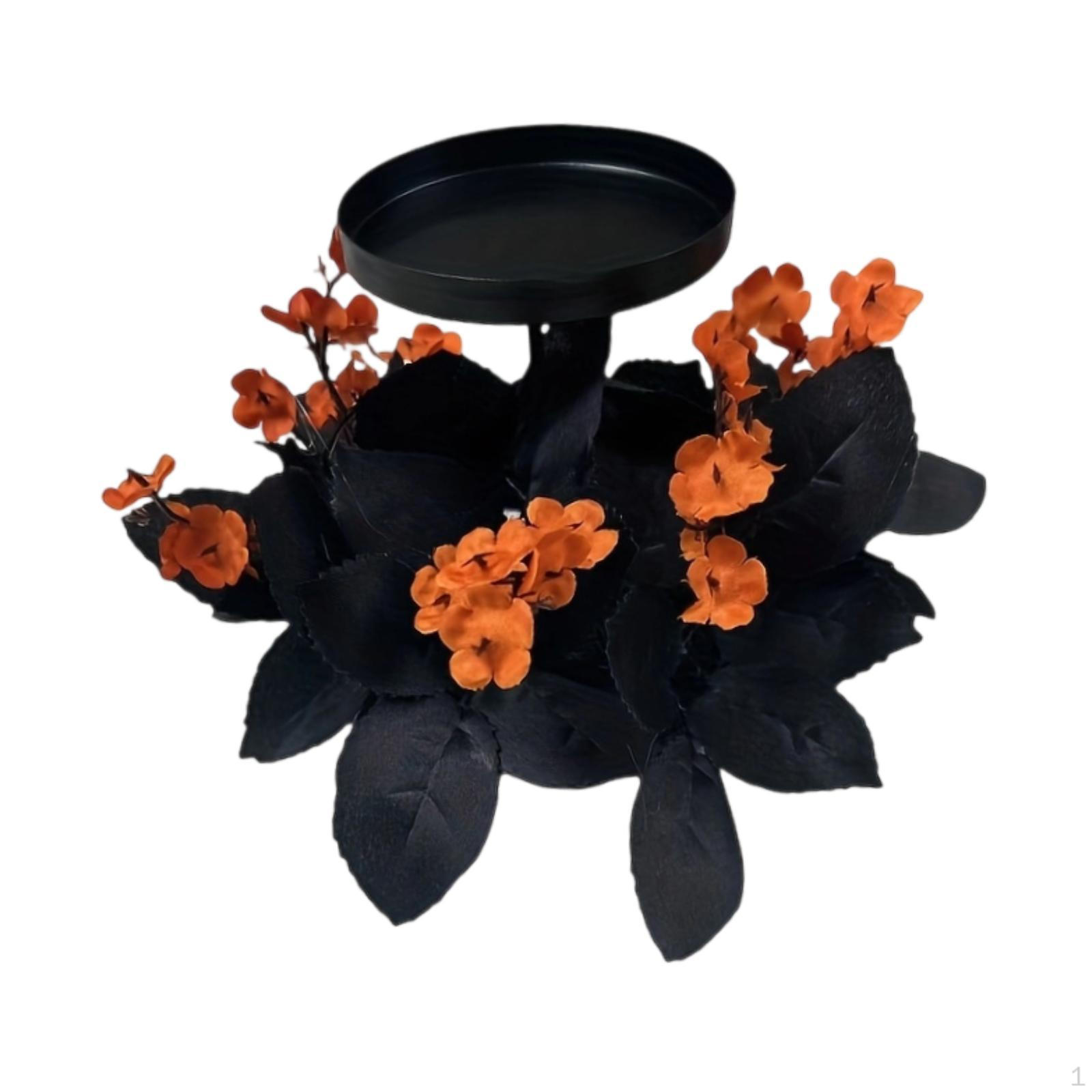 

Halloween Candle Holder Dark Candlestick for Living Room Festival Front Door Maple Leaves