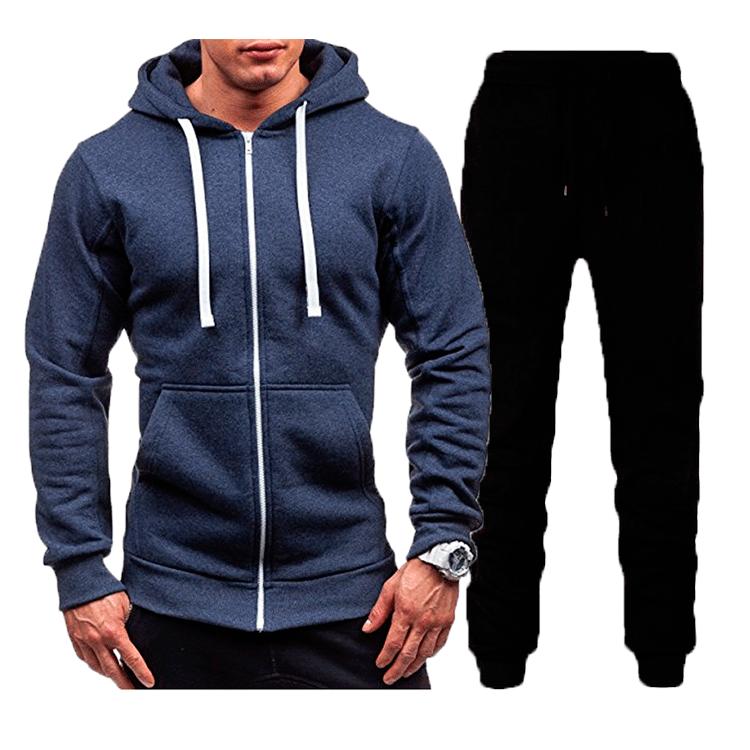 New Casual Sweatshirt Zipper Hooded Sweatshirt Jacket Men's Solid Color Cardigan Suit