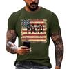Men's Loose Fit Short Sleeve T-Shirt with Patriotic Flag Print Casual Summer Daily Wear Comfortable Lightweight Top