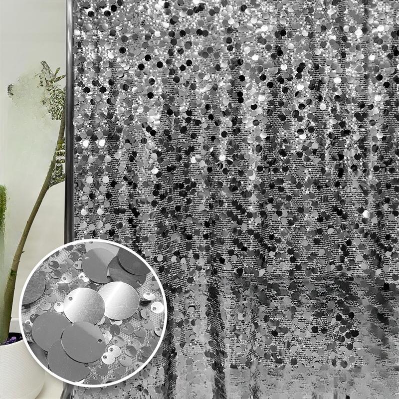 5+18mm Sequin Mesh Lace Fabric for Sewing High Quality Wedding Party Dress Clothing Patchwork DIY Apparel Sewing Supplies