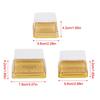 50 Piezas Transparente Dorado Cuadrado Plástico Postre Huevo-Yema-Bocadillo Caja Empaque Pastel de Luna Contenedor Pastel de Luna para Horneado Empaque de Alimentos