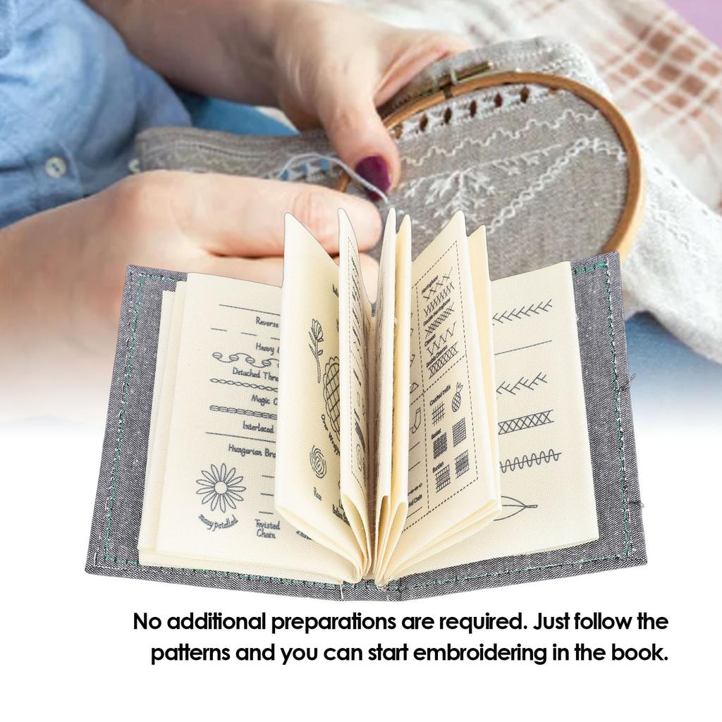 Embroidery Needlework Book Portable Embroidery Sample Stitch Book Learn Embroidery Stitches Book for Beginners Enthusiasts