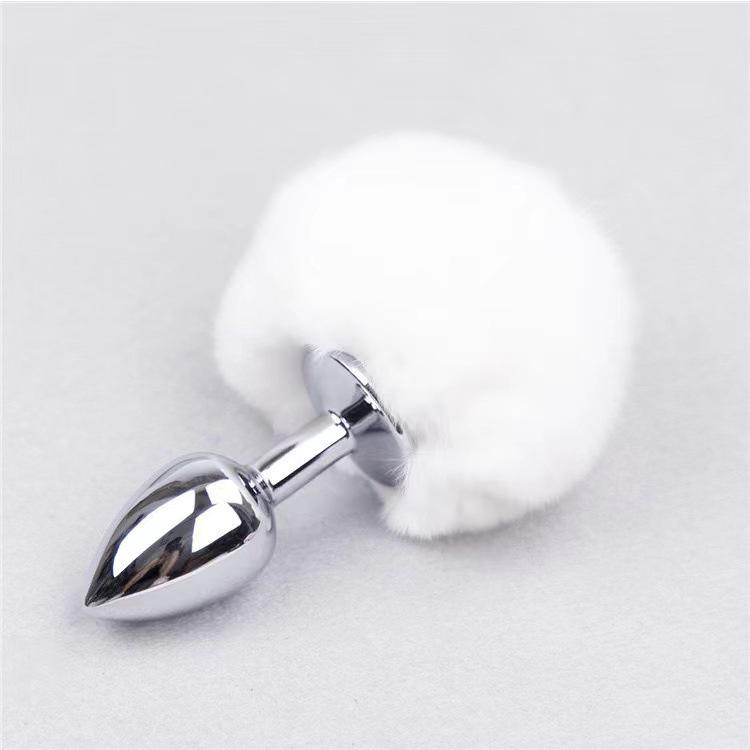 Unisex Metal Anal Plug with Plush Tail