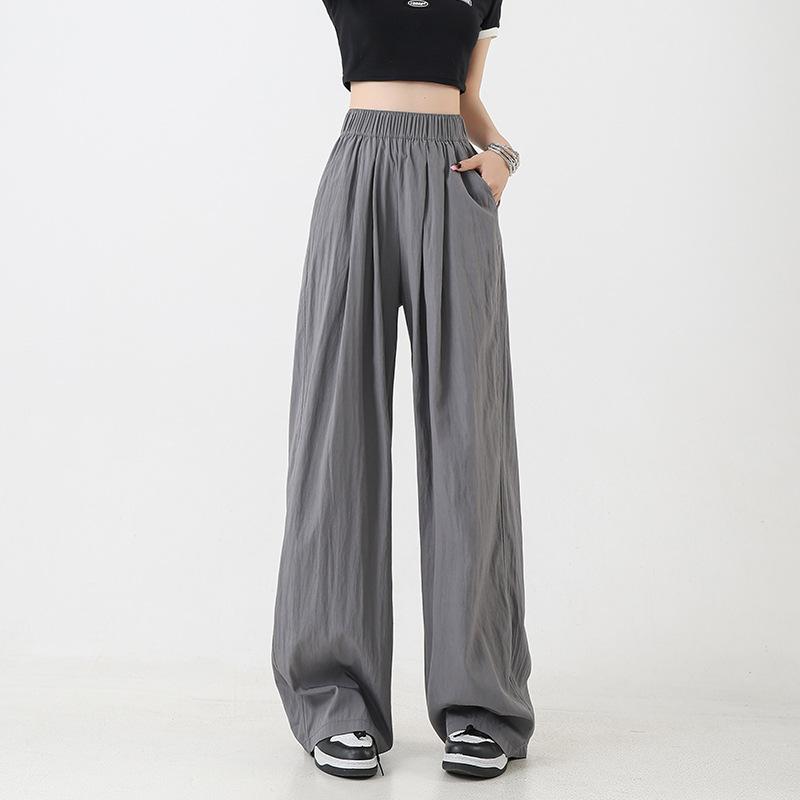 Non-shrinking Cotton Yamamoto Pants Women's Spring and Summer Lazy Style Casual Quick-drying Versatile Foreign Style Light Wide-leg Pants