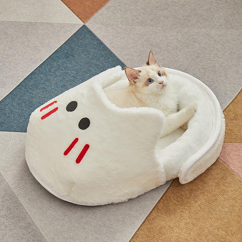 Cat Kennel Winter Warm Slippers Pet Kennel All Season Universal Breathable Non Slip Gray Dog Kennel