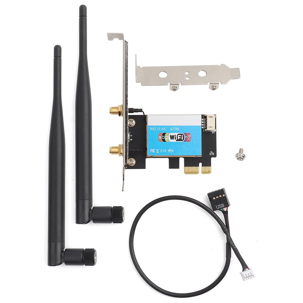 PCIE Network Card 433Mbps Dual Band 2.4g 5G for Bluetooth 4.0 for Bluetooth Network Card for Desktop