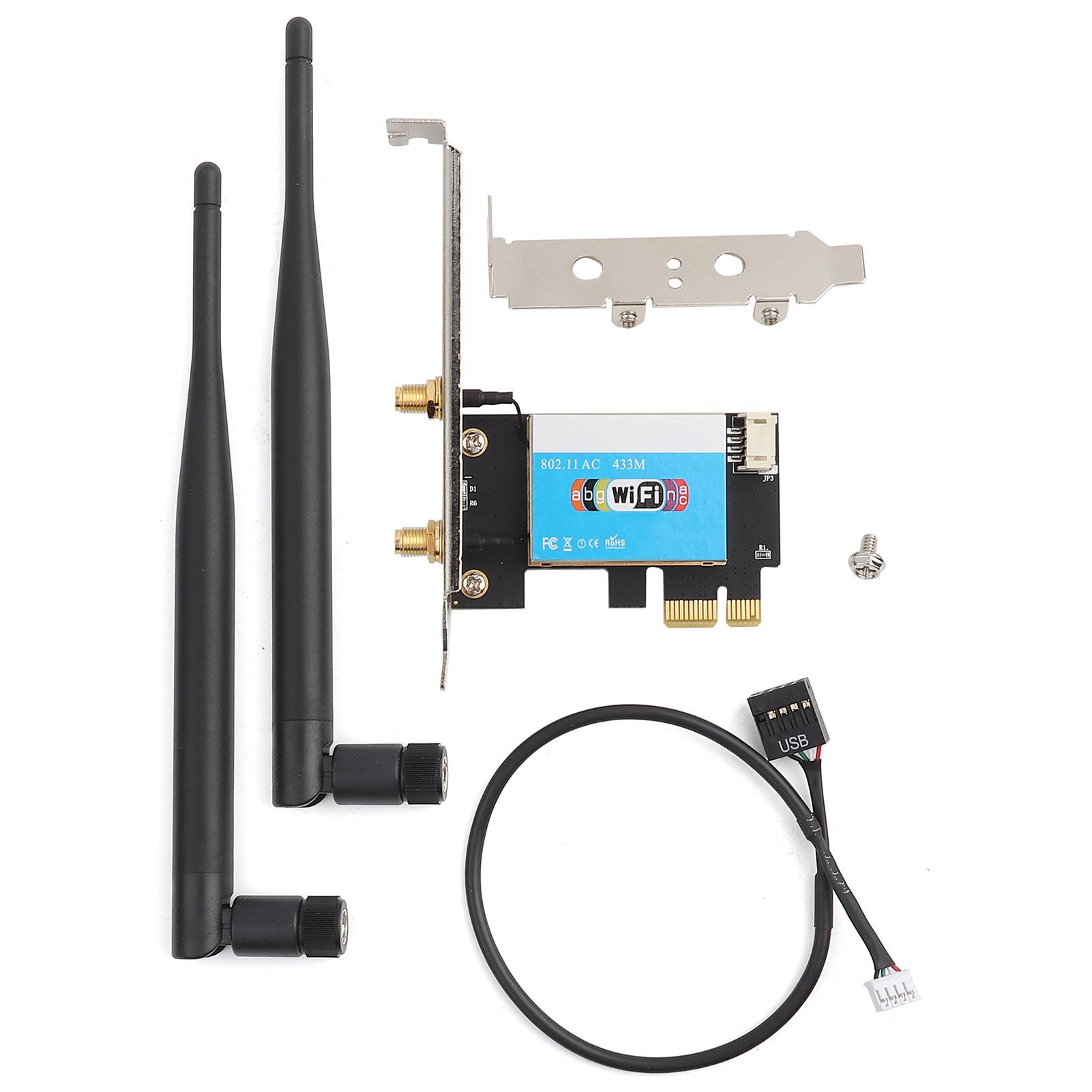 

Мережева карта PCIE 433 Мбіт/с Двохдіапазонна 2,4G 5G для Bluetooth 4.0 для Мережевої карти Bluetooth для Настільного ПК білий