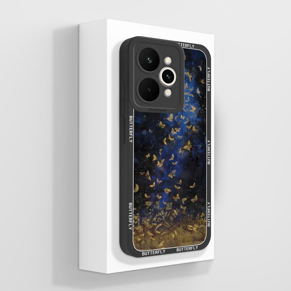 Trendy Butterfly Case For Realme 15 Pro 5G Soft Liquid Silicone Anti Drop Bumper Cover For Realme15 15Pro Full Protective Funda