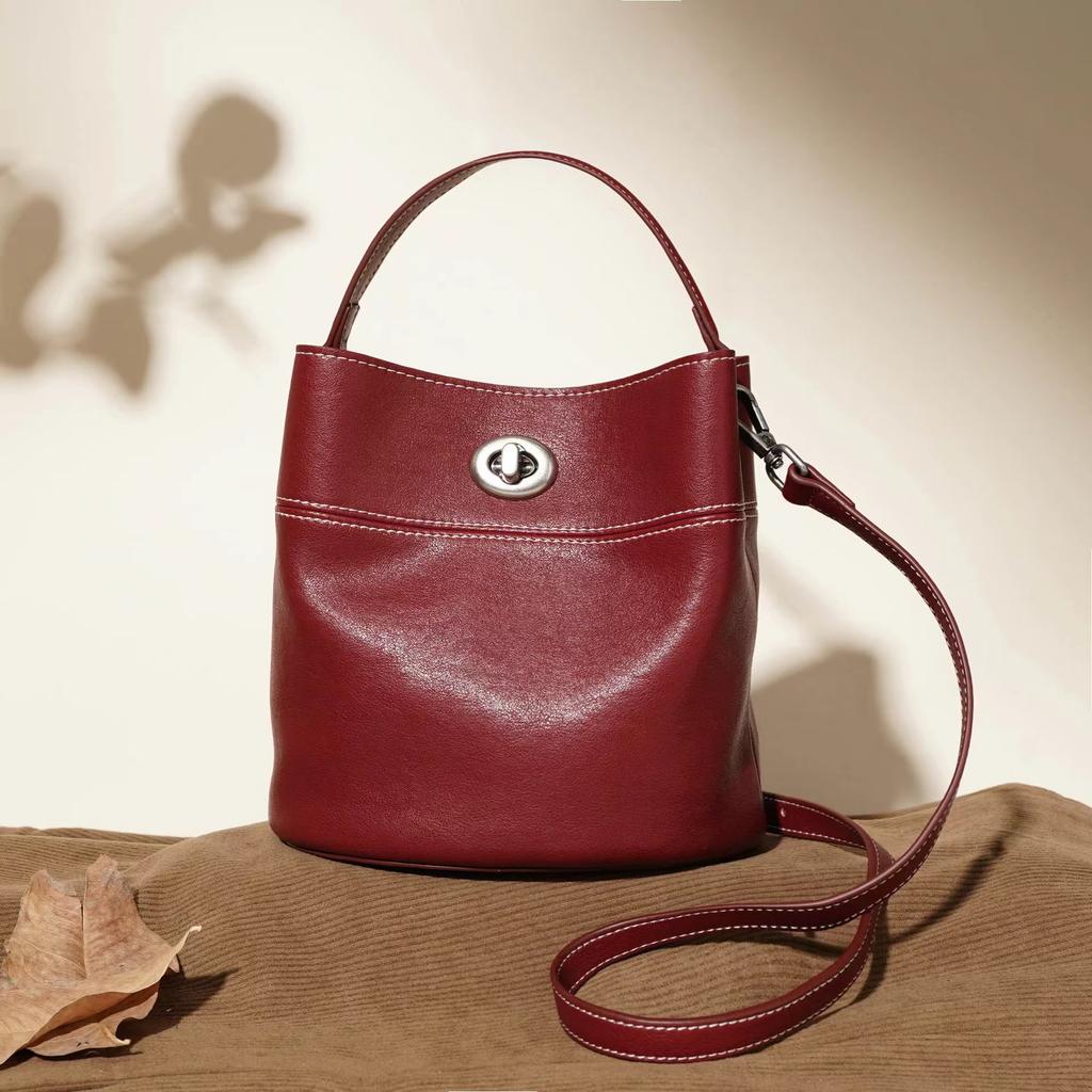 Women's Genuine Leather Vintage Light Luxury Cowhide Crossbody Bag Single Shoulder Casual Versatile Commuter Bag