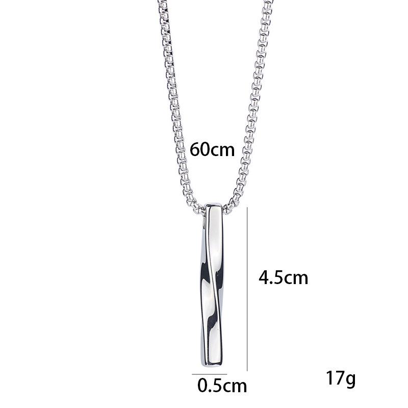Men's Trendy Spiral Necklace: Minimalist Hip-Hop Pendant In Cool Titanium Steel