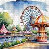 1000pcs/Puzzle Game for Training Endurance And Logical Thinking - Exquisite Puzzle - (Amusement Park Happy Scene) Suitable for Living Room Decoration,