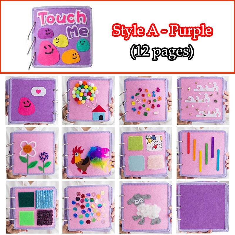 

Kids Touch Books Sensory Toys Montessori Education Learning Set Tactile Cognition Children With Autism Perceptual Disorders Game