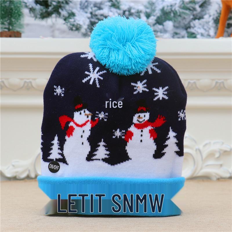 LED Light-Up Dinosaur Christmas Hat - Colorful, Luminous Knitted Hat for Adults & Kids