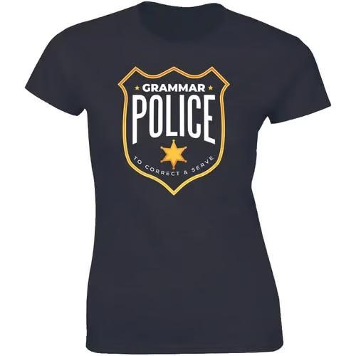 Grammar Police To Correct And Serve Joke Funny Humor Parody Women' T-shirt Tee