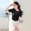 Xiangying Women's Irregular Slit Short Sleeve T-Shirt
