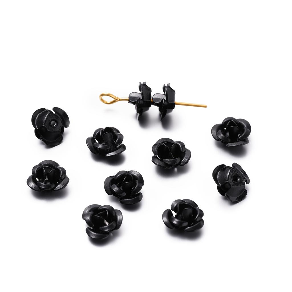 30/50pcs 7/9/11 mm Aluminum Flower Spacer Beads Colorful Loose Bead for Bracelet Earrings Jewelry Making Accessories