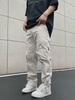 2023 Unisex High Street Zipper Overalls: Fog Style Loose Straight Casual Trousers