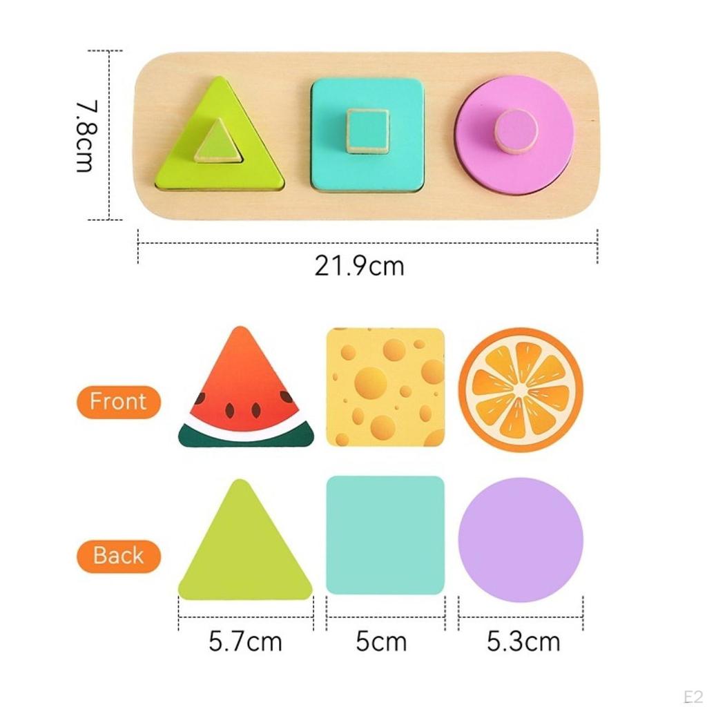 Shape Peg Puzzle with Knob,Geometric Early Learning Baby Sorter for Kids Boys Girls