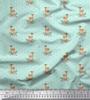 Soimoi Gray Japan Crepe Satin Fabric Dot & Deer Animal Print Sewing Fabric metre 42 Inch
