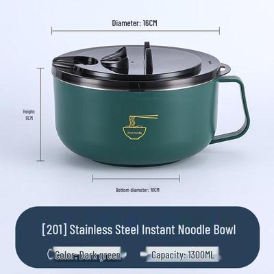 Abay 1300ML Stainless Steel Instant Noodle Bowl