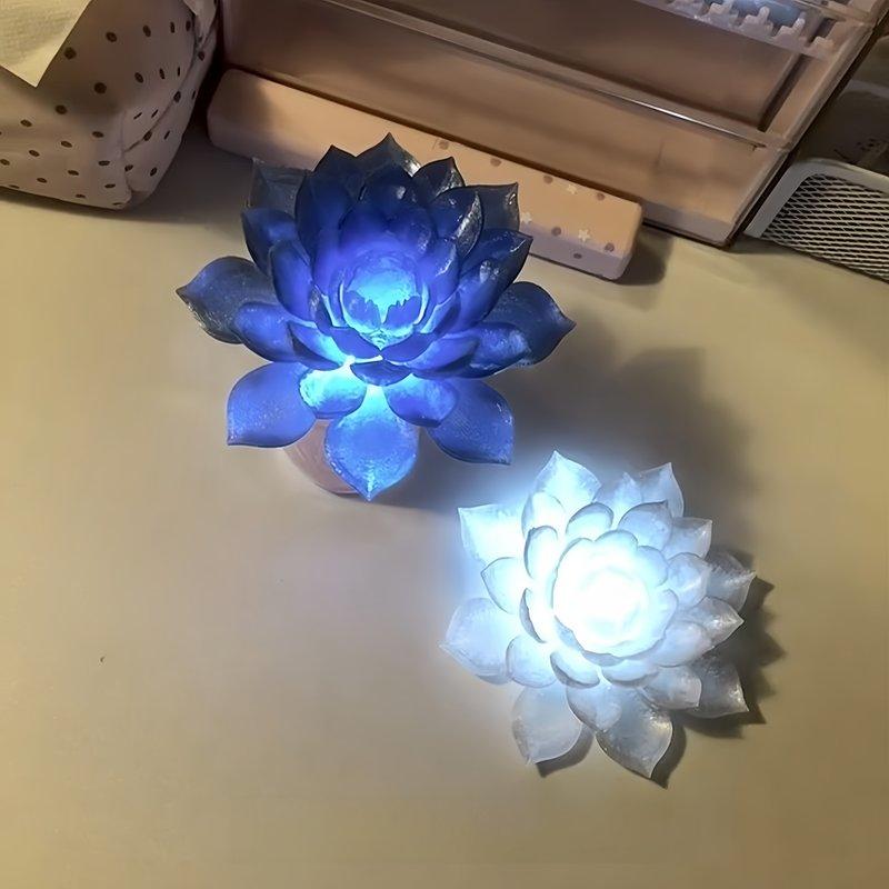  3d Printed Palm Sized Lotus Lantern Hanfu Photography Prop Glowing Water Lily Flower Decor For Mid-Autumn Festival Gift