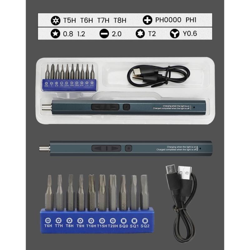 Wiederaufladbarer Akkuschrauber-Satz USB TypeC Mini Elektroschrauber für die Reparatur von Computern und Telefonuhren
