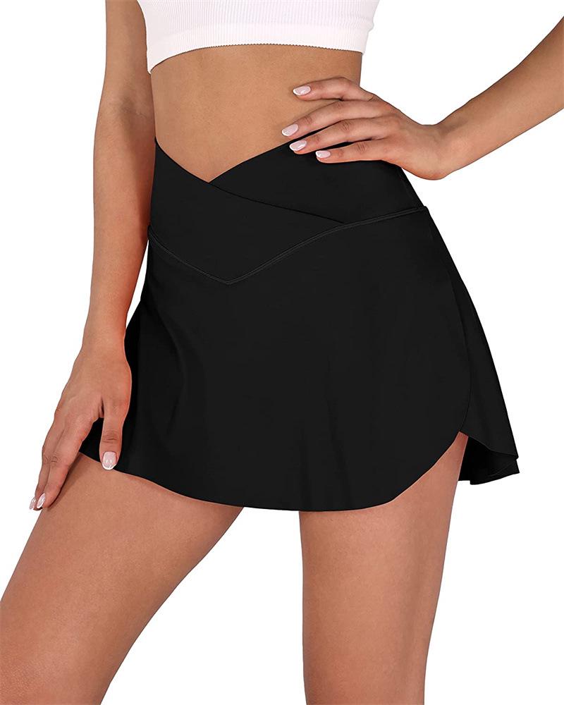 

Женская быстросохнущая теннисная юбка-шорты с карманами - Защита от просвечивания, Дизайн акулья кожа XY8-12 Extra Large чёрный