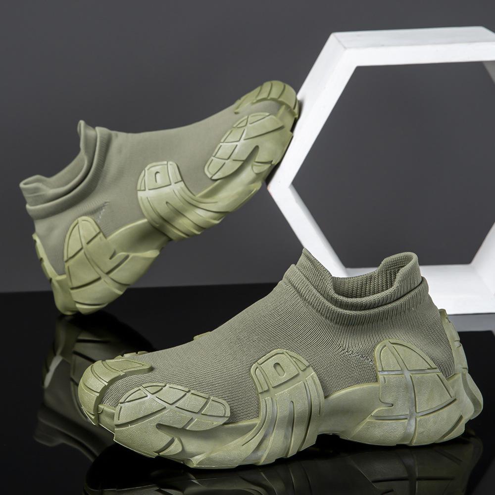 

Мужская обувь модные носки обувь летающие плетеные спортивная и досуговая модная обувь 2025 новые студенческие молодежные меха мужские туфли 39