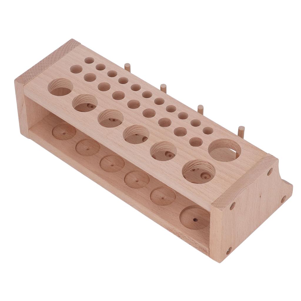 Kožený držák na nářadí 3 přihrádky 98 otvorů Dřevěný DIY Kožené umění Řemeslný stojan na nářadí Kožedělné úložiště