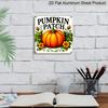 2D Flat, 1pc Vintage Metal Aluminum Sign- Autumn Harvest Pumpkin Decorative Sign with Floral Decoration, Country Style Wall Art, Suitable Kitchen