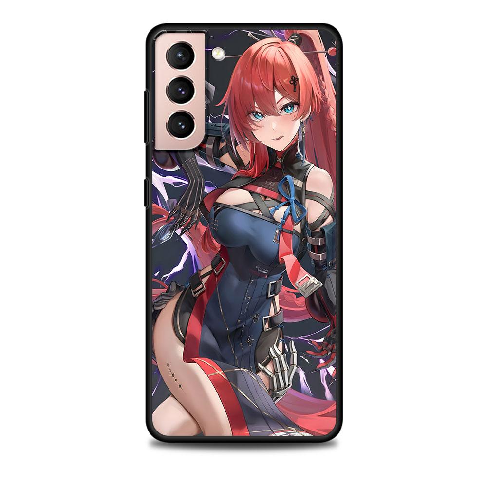Yinlin Wuthering Waves Case for Samsung Galaxy S23 S10e S10 S21 FE S22 S9 S24 Ultra S20 Plus Soft Black TPU Phone Cover Bumper