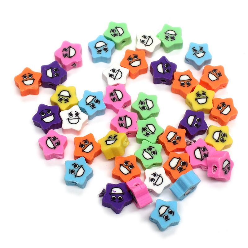 Soft Pottery Pieces Beaded Diy Mobile Phone Chain Accessories Loose Beads Smiley Face Letters Animal Fruit Mixed Soft Pottery