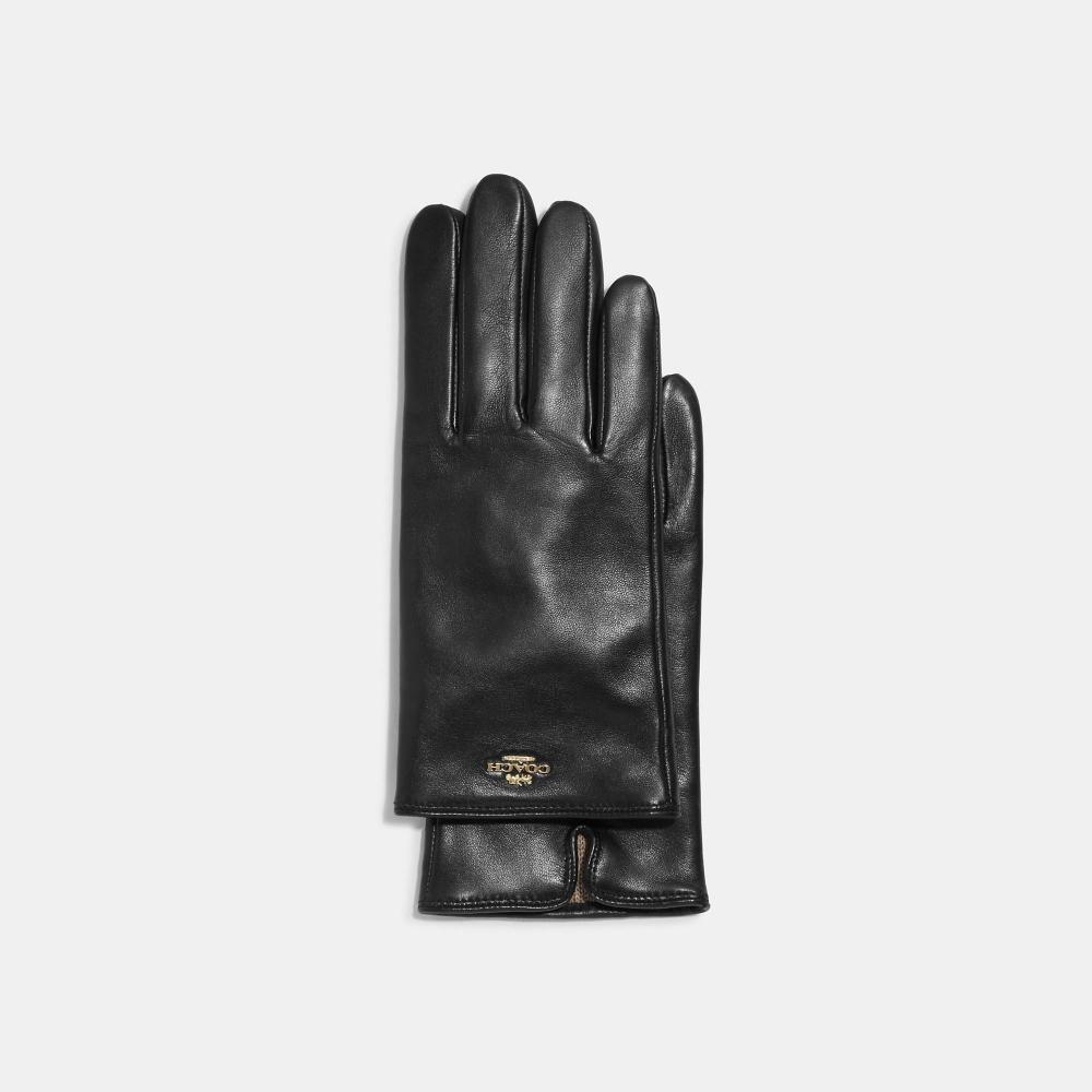 

Coach Перчатки Coach Plaque Leather Tech черный