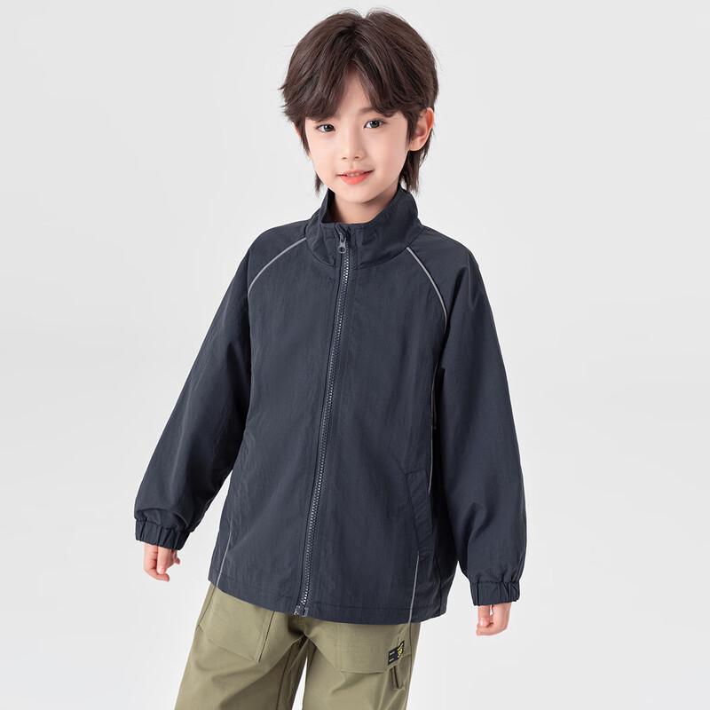 Duoduoja Boys' Stand Collar Reflective Strip Casual Jacket